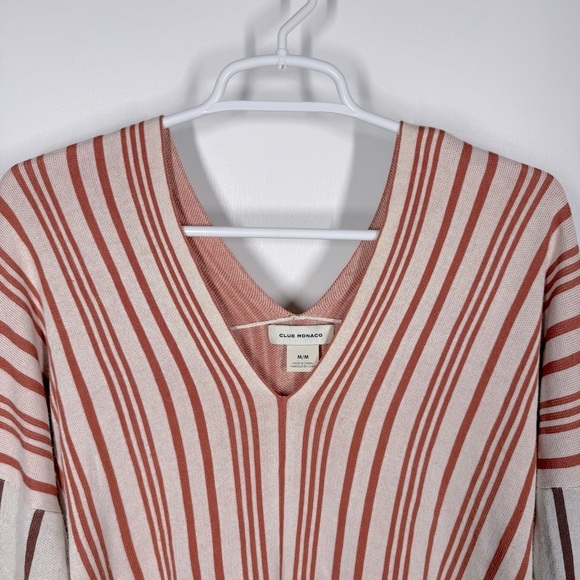 Club Monaco Birdseye Stripe V-Neck Sweater - Picture 10 of 11